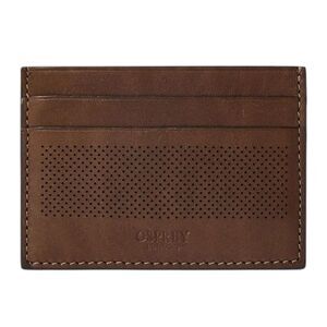 Osprey Arthur Perforated Leather Card Holder / Chocolate Brown
